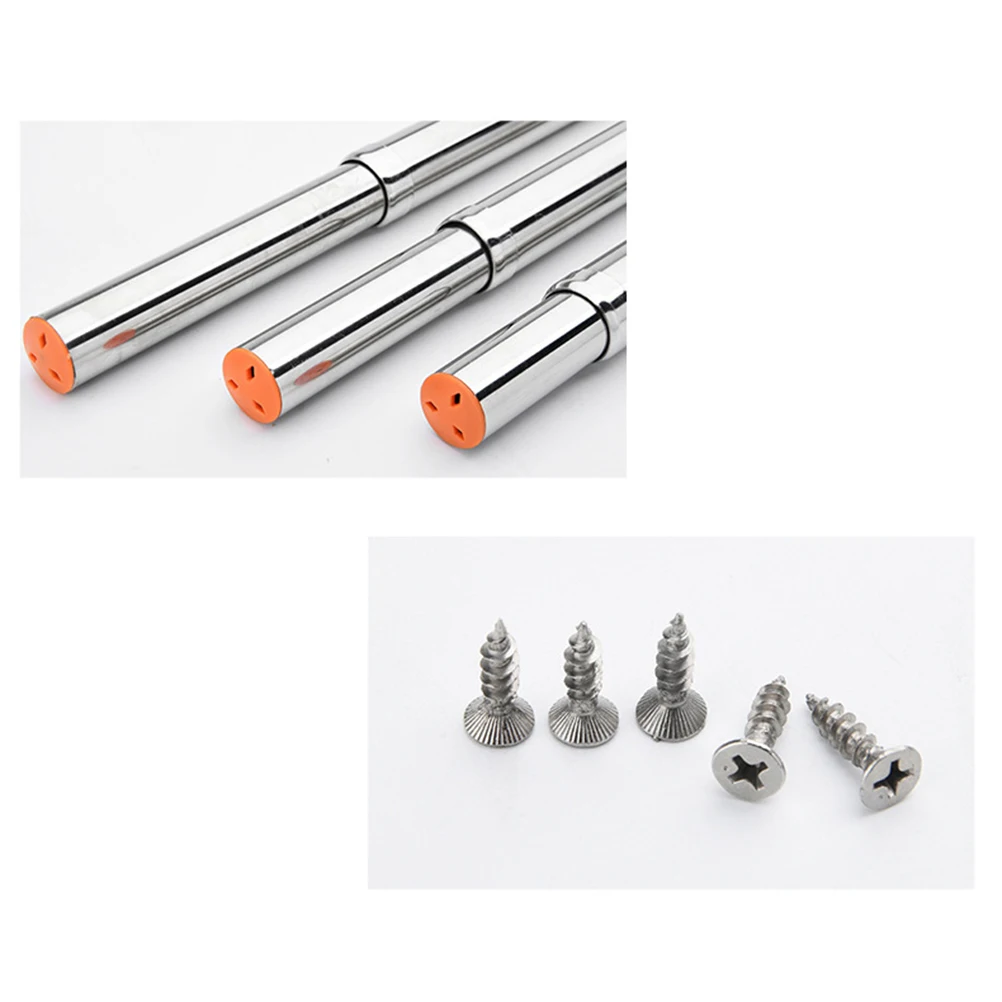 

Telescopic Clothes Rail Adjustable Hanging Rod Silver Stainless Steel Wardrobe Storage Closet Organizer Extender Pole