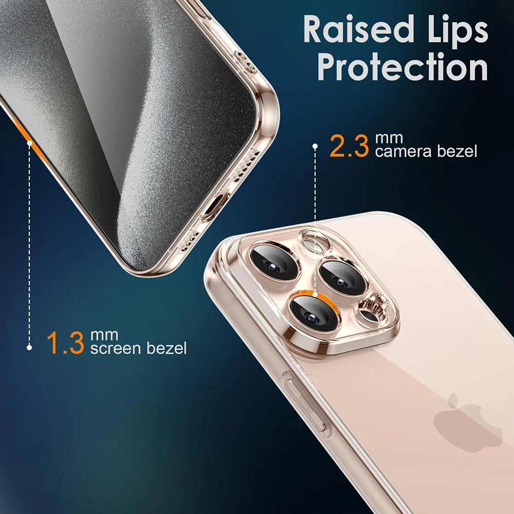 Luxury Clear Silicone Phone Soft Case For iPhone 16 15 14 13 12 11 Pro Max Plus Mini Clear Cover Transparent Shockproof Shell