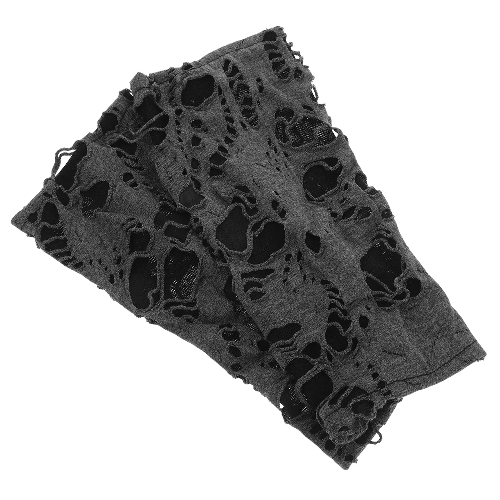 

1Pair Black Fingerless Gloves Punk Creative Half Finger Polyester Arm Warmers for Halloween Cosplay Gothic Grunge Accessories