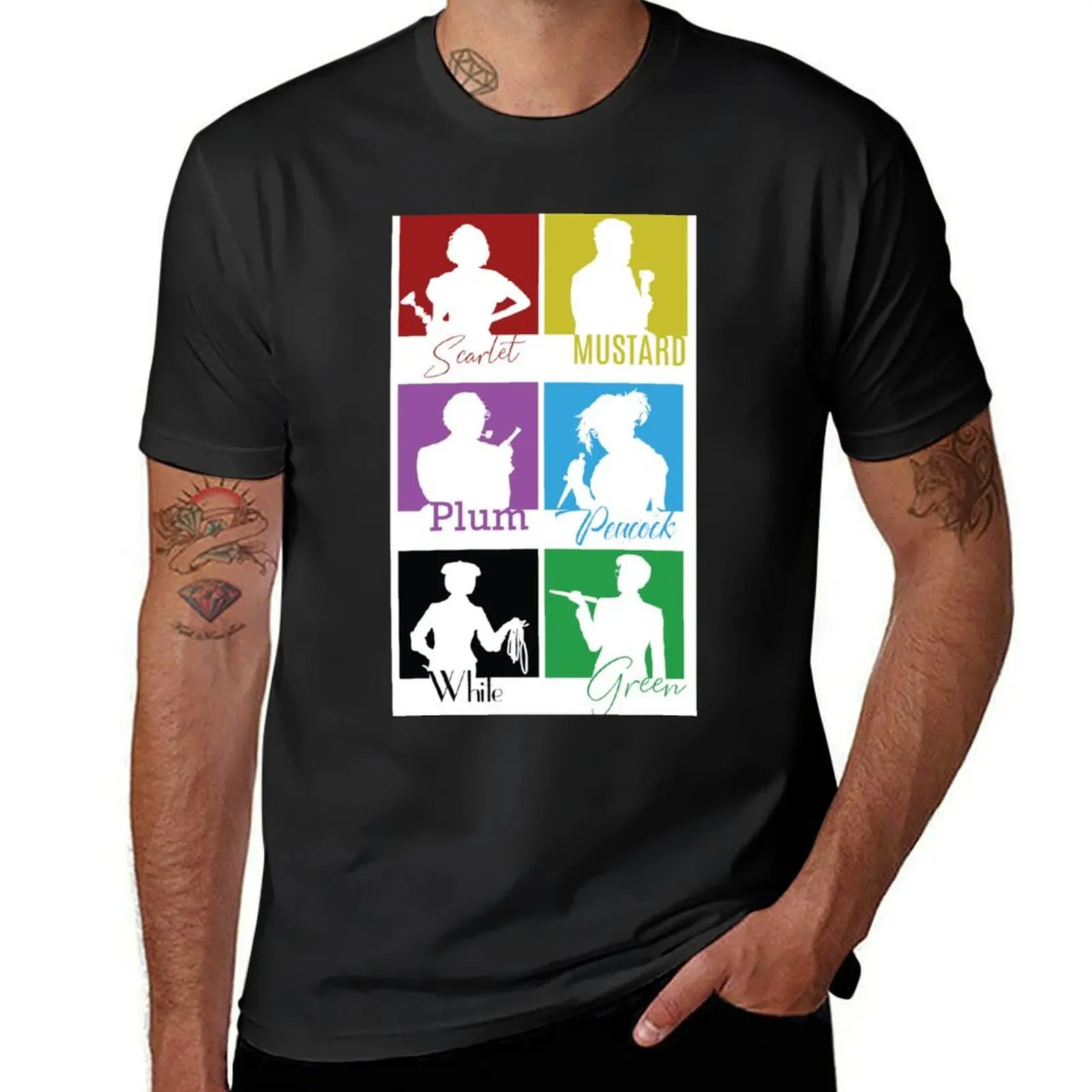 Clue (1987) Character Lineup v2 T-Shirt quick-drying funnys customizeds vintage clothes mens workout shirts