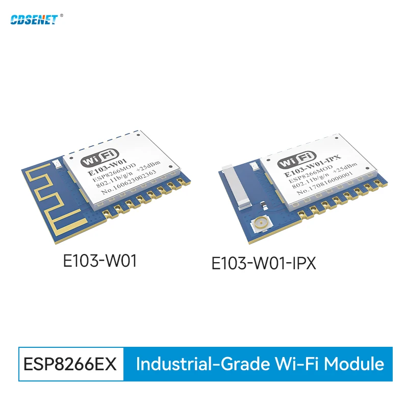 Módulo de puerto serie Wifi ESP8266, transceptor de 2,4 GHz y 100mW, serie E103-W01, bajo consumo de energía, 20dbm TCP, grado Industrial, comando AT
