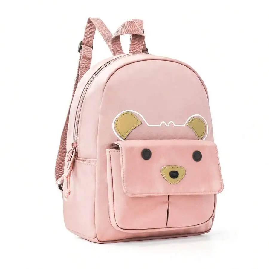 

Cute Cartoon Bear Design Pink Backpack For Women Fashion Casual Daypack
