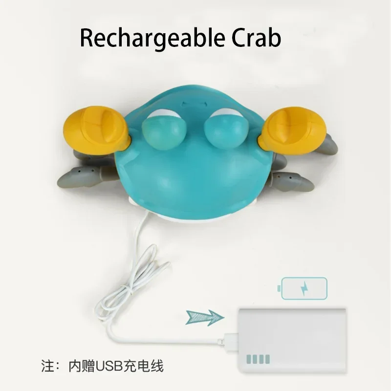 Electric Induction Crab Automatic Obstacle Avoidance Rechargeable luminous Music Induction Sound And light Crab Children Toy