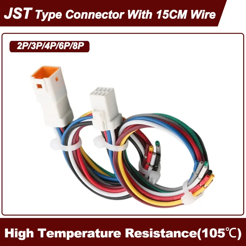 10 Set Mini Micro JST Auto Waterproof Connector Male Female Butt Joint Harness Plug With 15CM Wire JST02R/02T-JWPF-VSLE