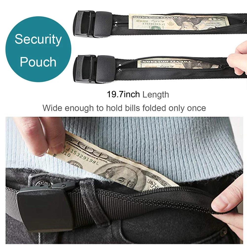 Travel Security Money Belt Hidden Money Pocket Cashsafe Anti-Theft Wallet Belt Hidden Cash Money Belt Bag Anti Theft Waist Packs