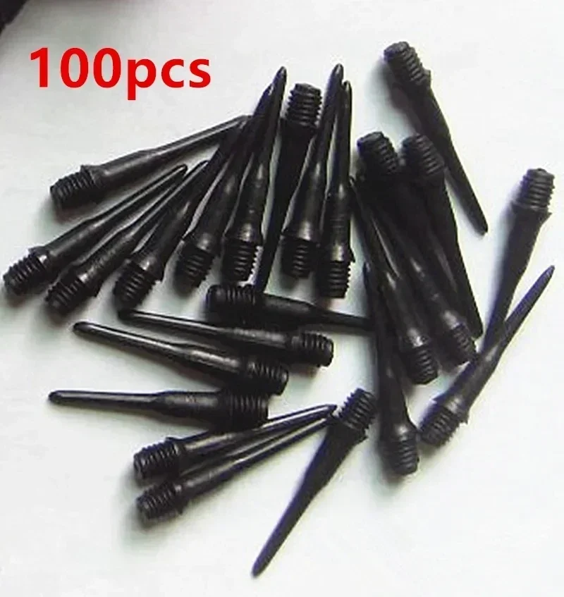 100PCS Durable Soft Tip Points Needle Replacement Set For Electronic Dart Black Wear-resistant Durable Soft Plastic Black Tips