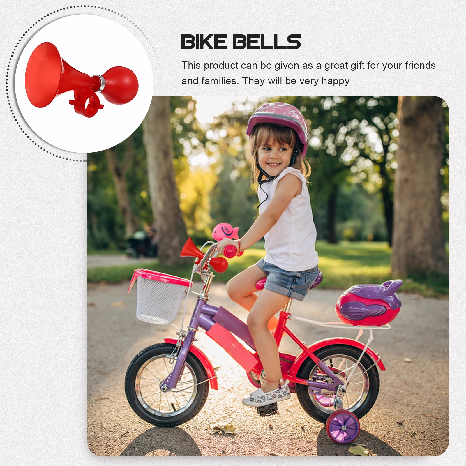 Colorful Mini Horn Kids Bike Bell Cute Design For Children Bicycle Scooter Safety Accessory Fixed Bike Bell Ring