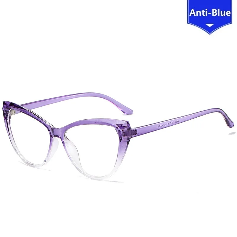 Анти-синие женские очки «кошачий глаз» 2021, брендовая дизайнерская роскошная пластиковая женская оправа, классическая ретро-оправа, женские очки