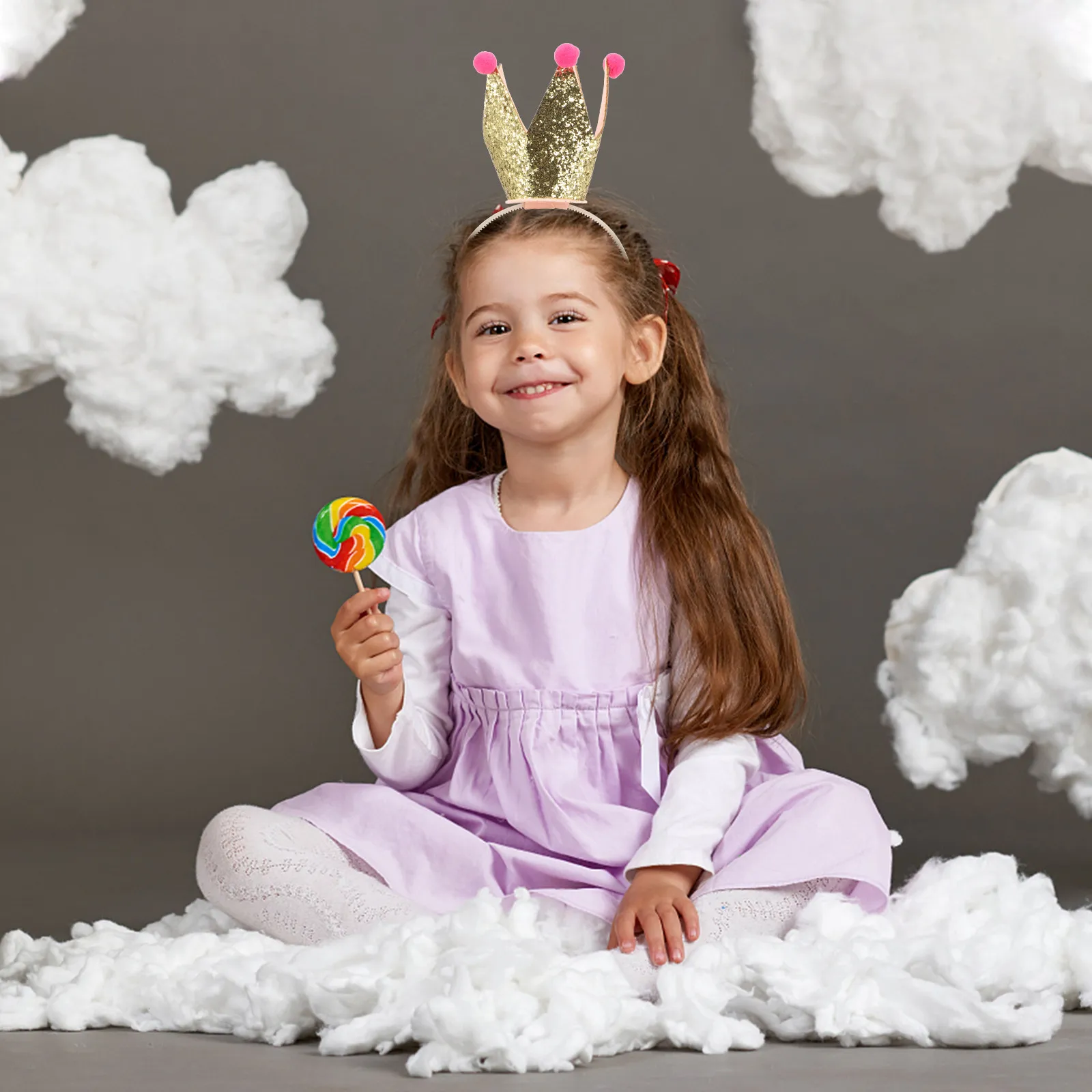 

Crown Headband for Kids Girls Hair Accessories Party Birthday Holiday Headdress Creative Chic Decor Adorable Daily Wear