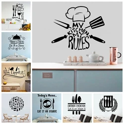 1pc Diy Cutlery Quote Self adhesive Stickers For Kitchen Room Decor Cooking fork Sticker Dinner Wall Art Decal