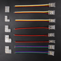 2Pin 3Pin 4Pin COB LED Strip Connector Extension Wire Terminal LED Connectors for 5mm 8mm 10mm RGB CCT COB Flexible Tape Lights