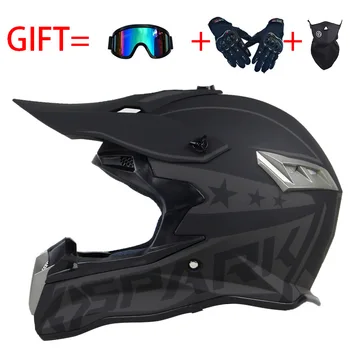 Cross-country motorcycle helmet, mountain bike racing, ATV downhill full face helmet, free three-piece Set