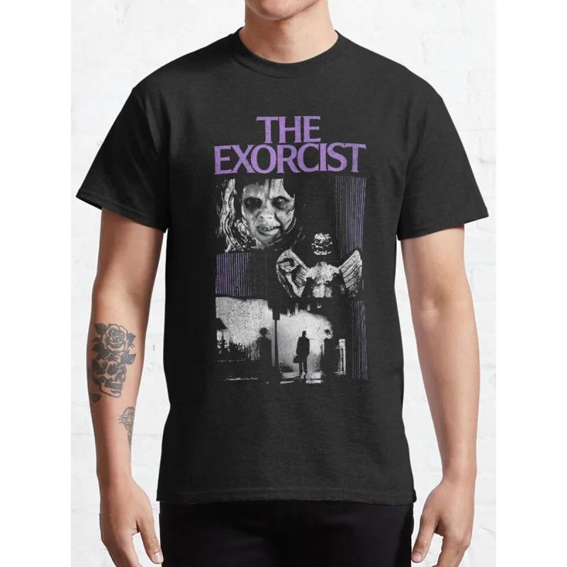 

0120 Vintage Horror movie The Exorcist Scary Halloween Gift t shirt Retro Scream printed graphic clothing Large size Tops S-6XL