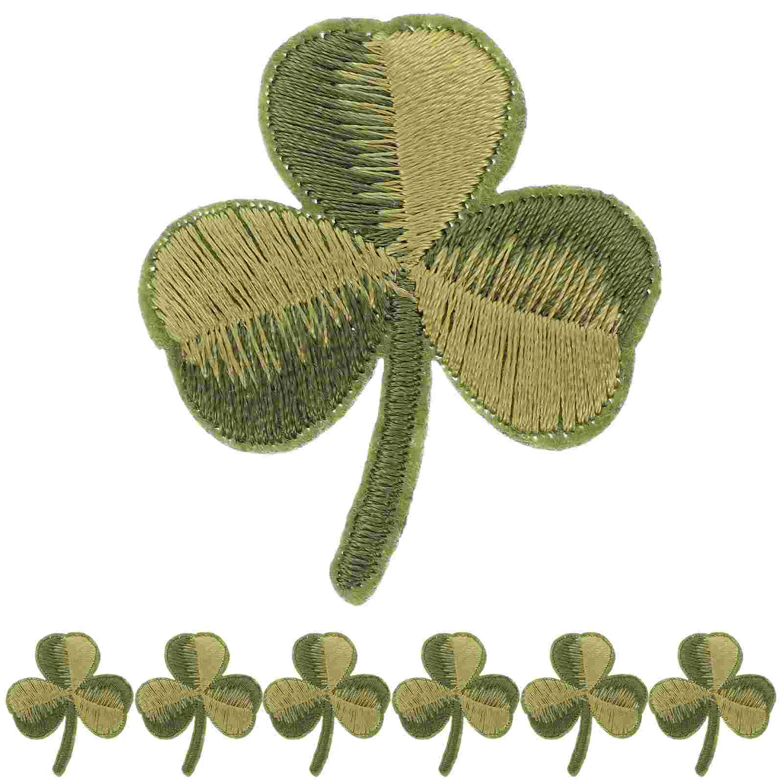 

10 Pcs Green Leaf Embroidery Patch Small Shamrock Patches Banner for Clothes Rayon Leaves Iron Floral Applique