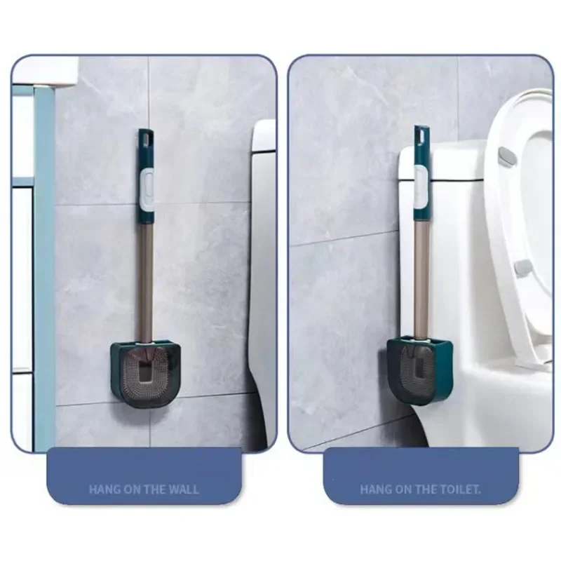 Soap Dispensing Toilet Brush with Holder TPR Silicone Long Handled Cleaning Brush Wc Toilet Brushes Bathroom Accessories