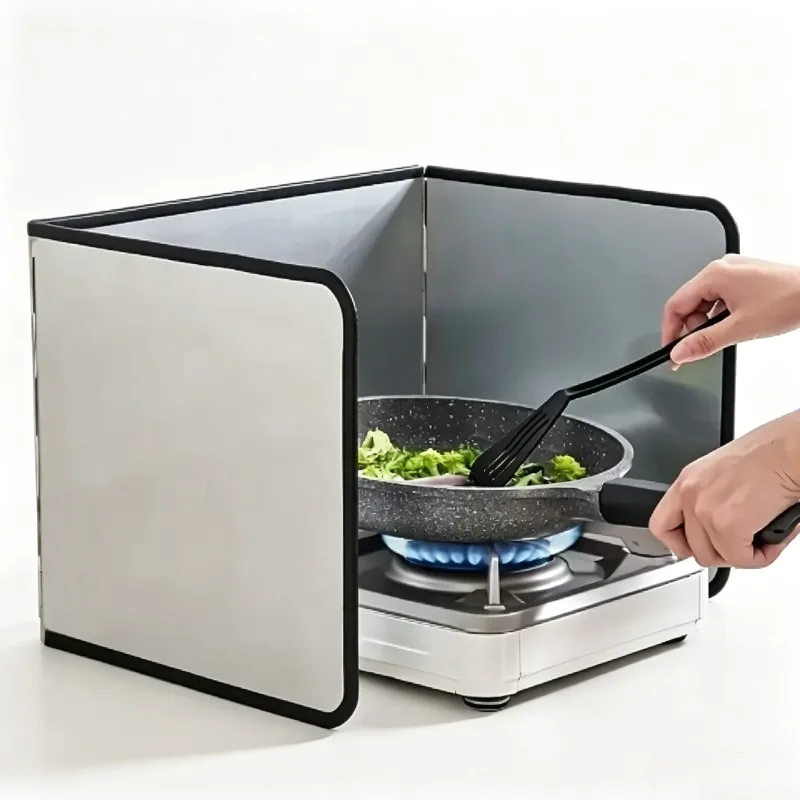 Thickened Galvanized Stainless Steel Kitchen Oil Baffle, Splash Proof Baffle, High-temperature Resistant Range Hood Baffle