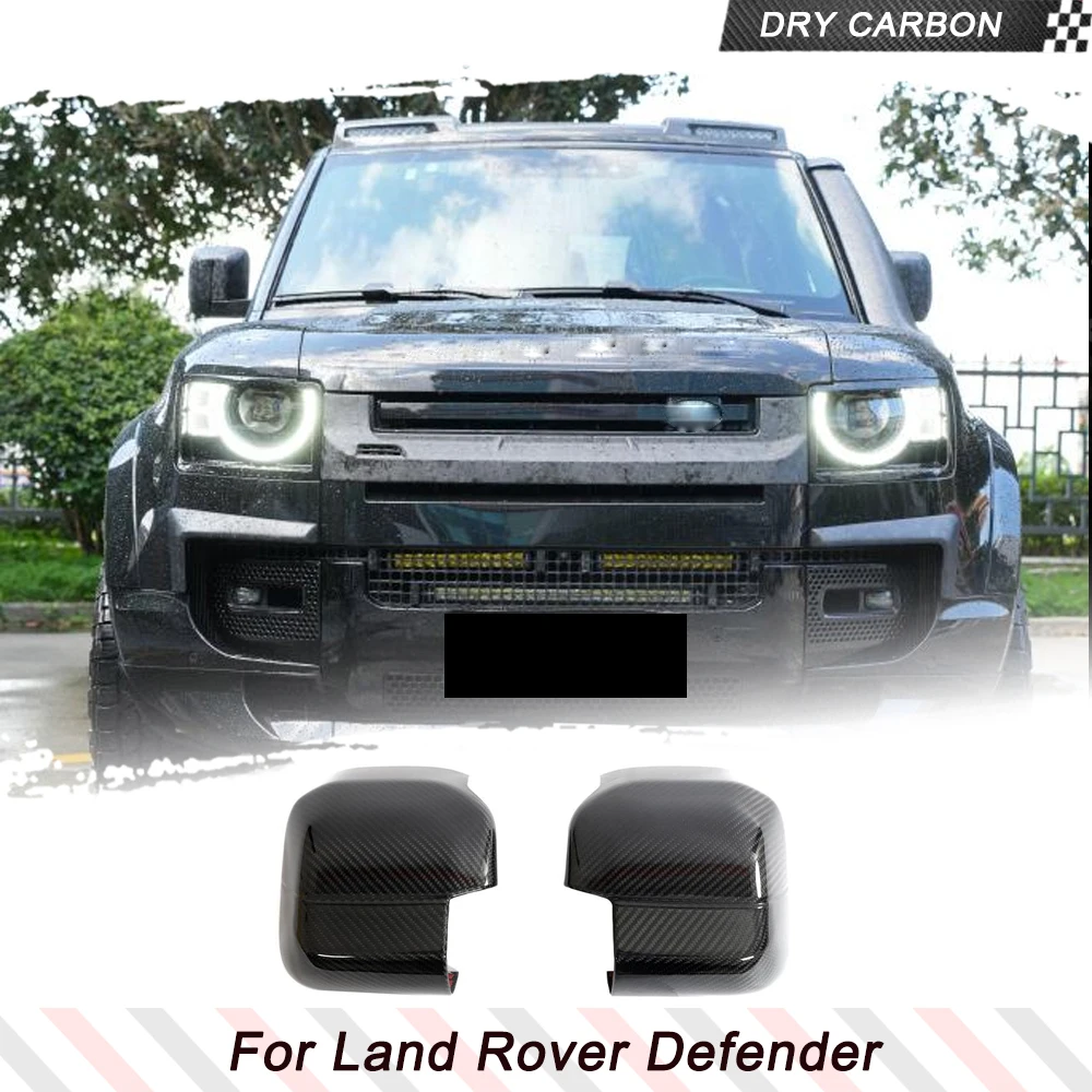 Dry Carbon Mirror Covers For Land Rover Defender 110 2020-2023 Car Side Mirror Cover Add On Style Forged Carbon Shell