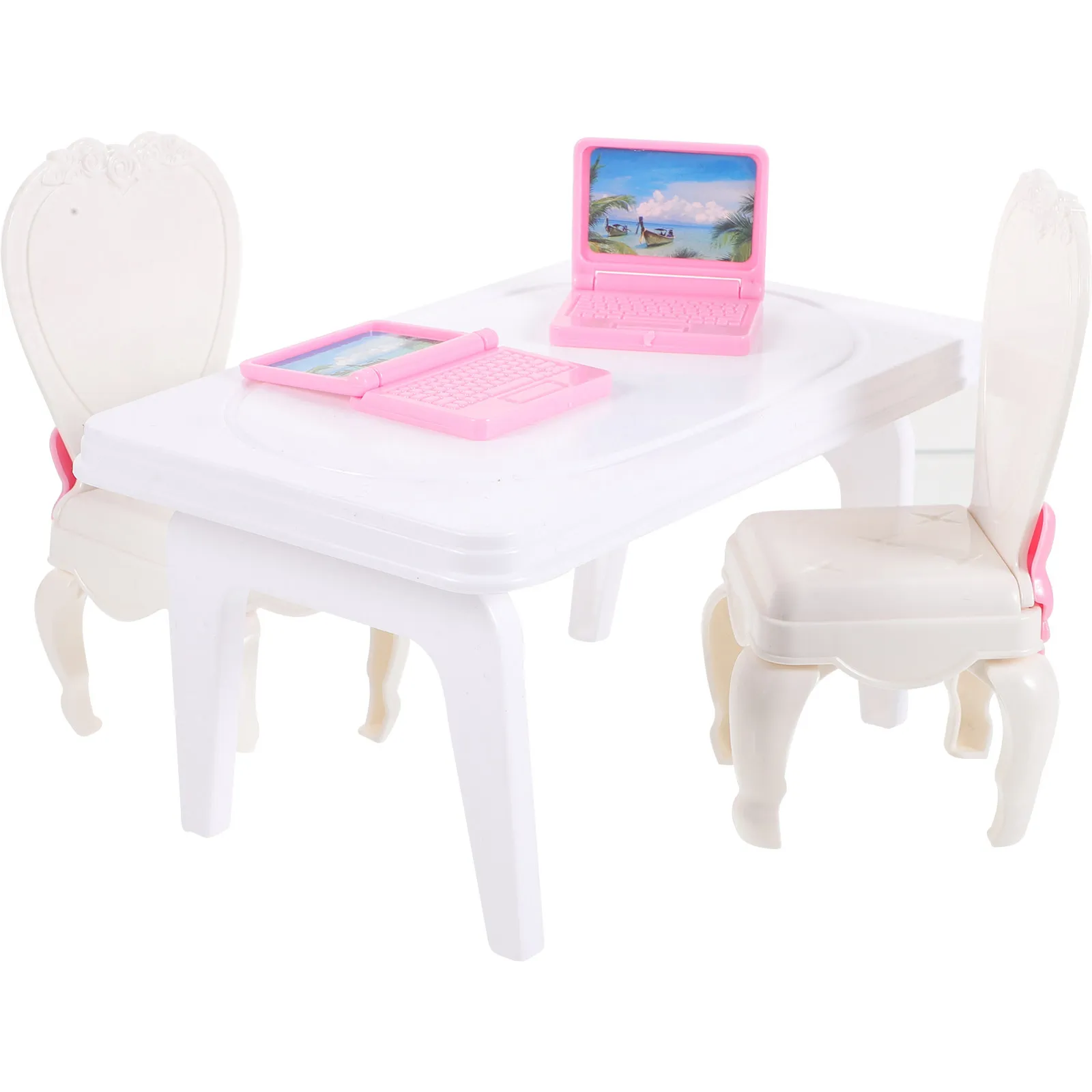 

1Set Realistic Mini Wooden Desk and Chair Set for Dollhouse Decor Lifelike Layout Prop Mini House Furniture Accessory Decoration