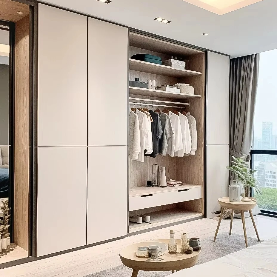 حل تخزين فاخر موفر للمساحة، أرفف قابلة للتعديل، خزانة ملابس مدمجة للأثاث المنزلي لغرفة النوم أو غرفة المعيشة #1
