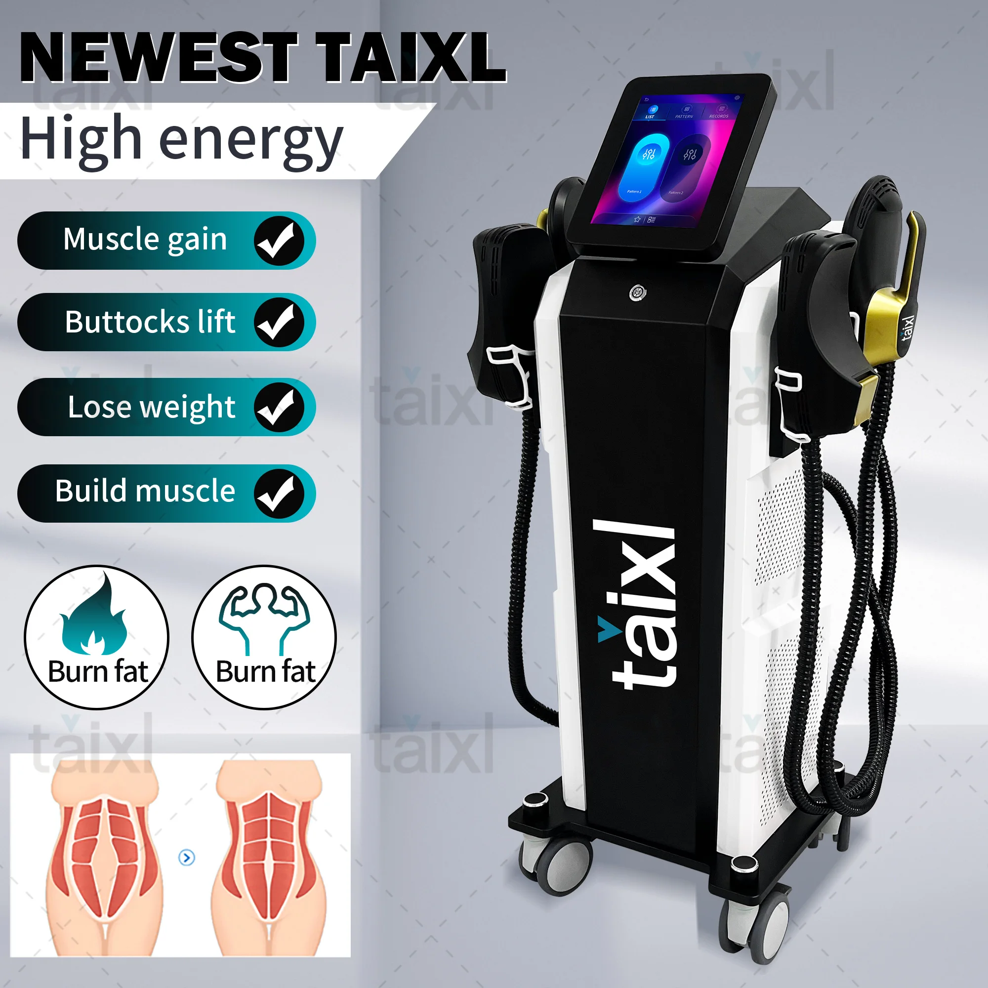 15 RF 6500W Body Slimming Machine Fat Burning Muscle Sculpting Electromagnetic Technology