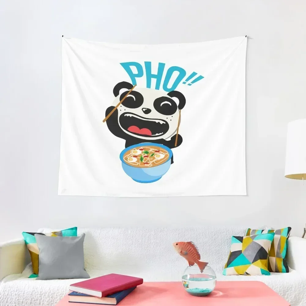 

Pho Soup Vietnam Ramen Laughing Panda I Gift Idea Tapestry Cute Decor Decorations For Room Room Design Tapestry