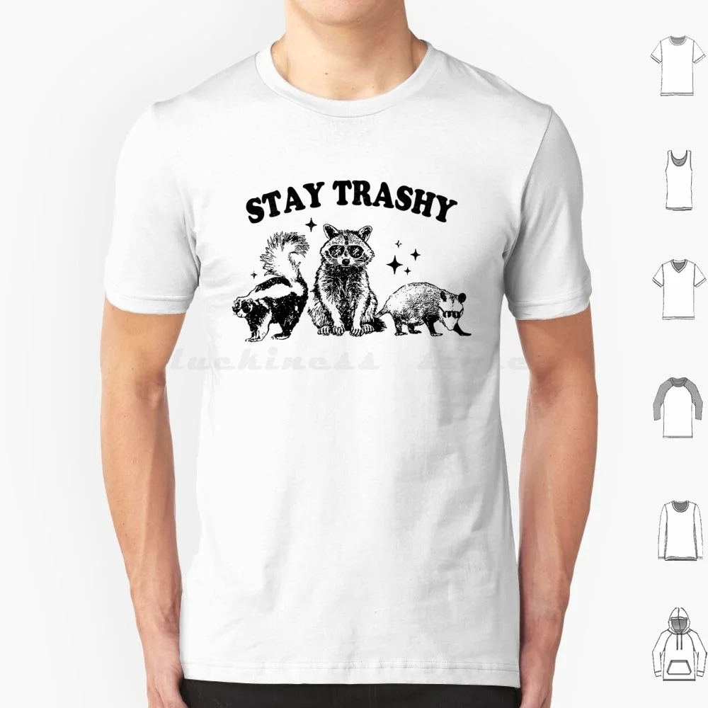 

Забавная футболка Stay Trashy Raccoon Opossum Skunk 6xl, хлопковая крутая футболка, забавная футболка Stay Trashy Raccoon Opossum Skunk