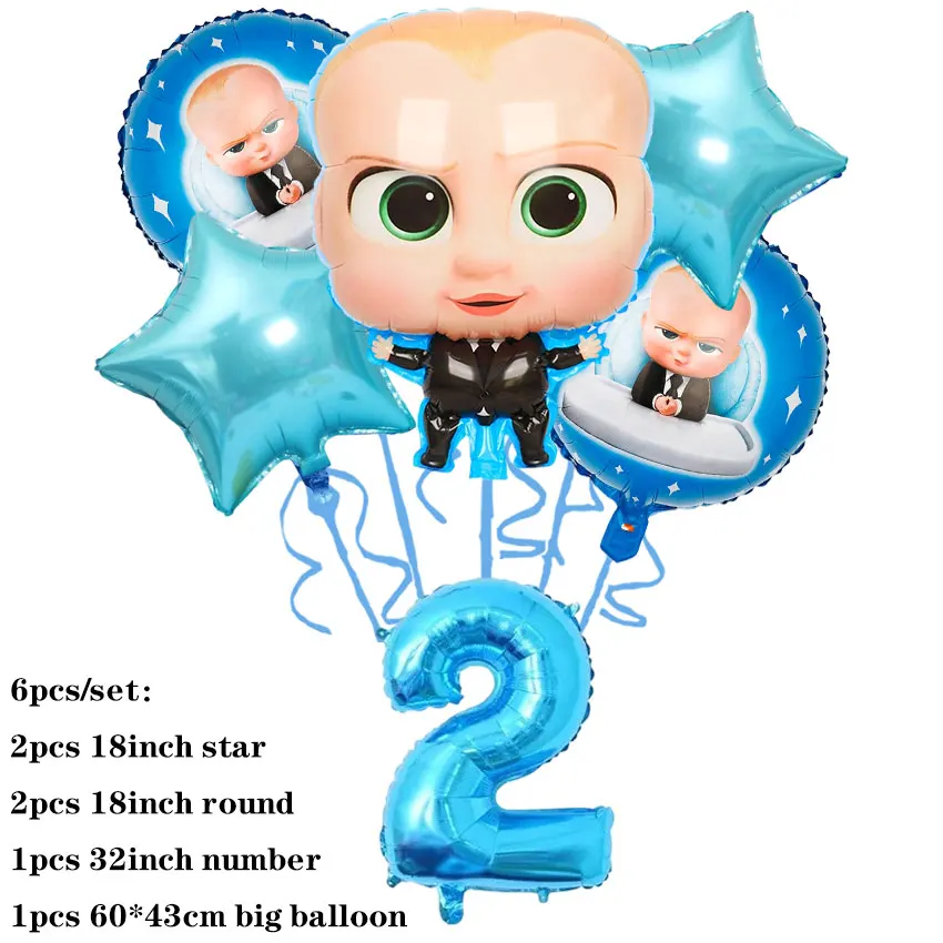 Blaues Little Executive Baby B-BOSSED Duschparty-Dekorationsset mit Einwegteller, Bechern, Servietten, Banner und Ballons für Geburtstagsfeiern – Detail 38
