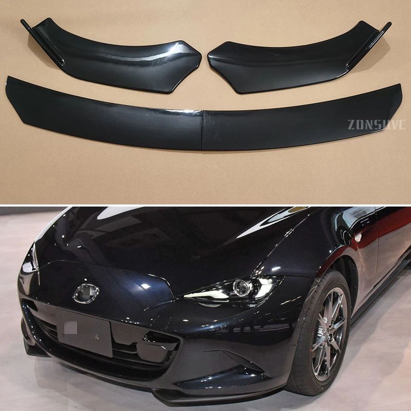 For Mazda MX-5 2010--2024 Year Front Bumper Lip Splitter Spoiler Body Kit Accessories Universal 4pcs