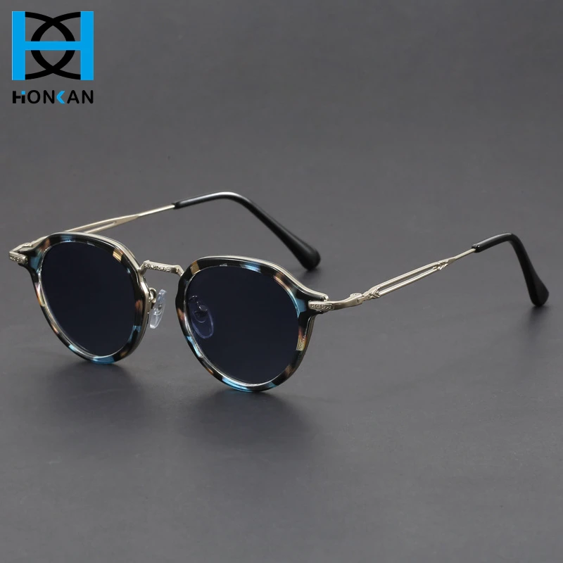 

Punk Round Sunglasses Men New Fashion Metal Outdoor Shades for Driving Women Trendy Vintage Brand Design Sun Glasses