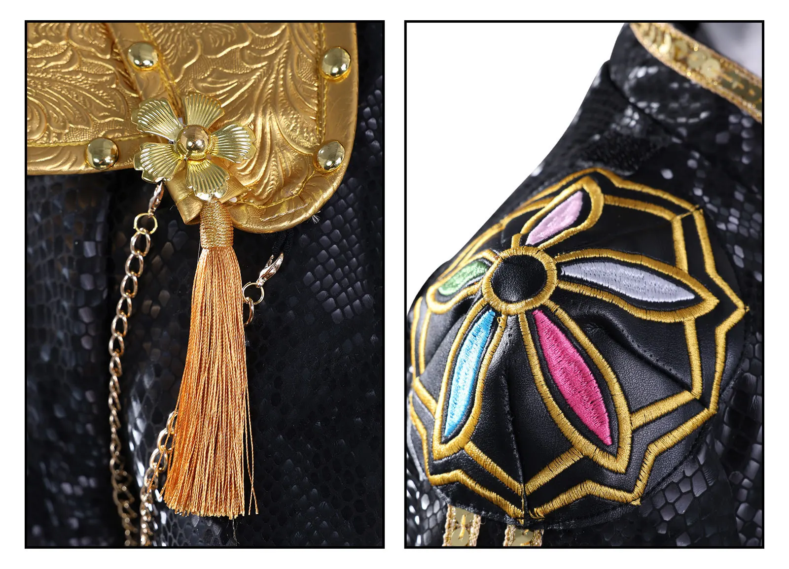 Kostium dla dzieci KPop Demon Hunter Cosplay Rumi Zoey Mira, czarno-złoty, fajny strój na Halloween, karnawał, imprezę, do odgrywania ról