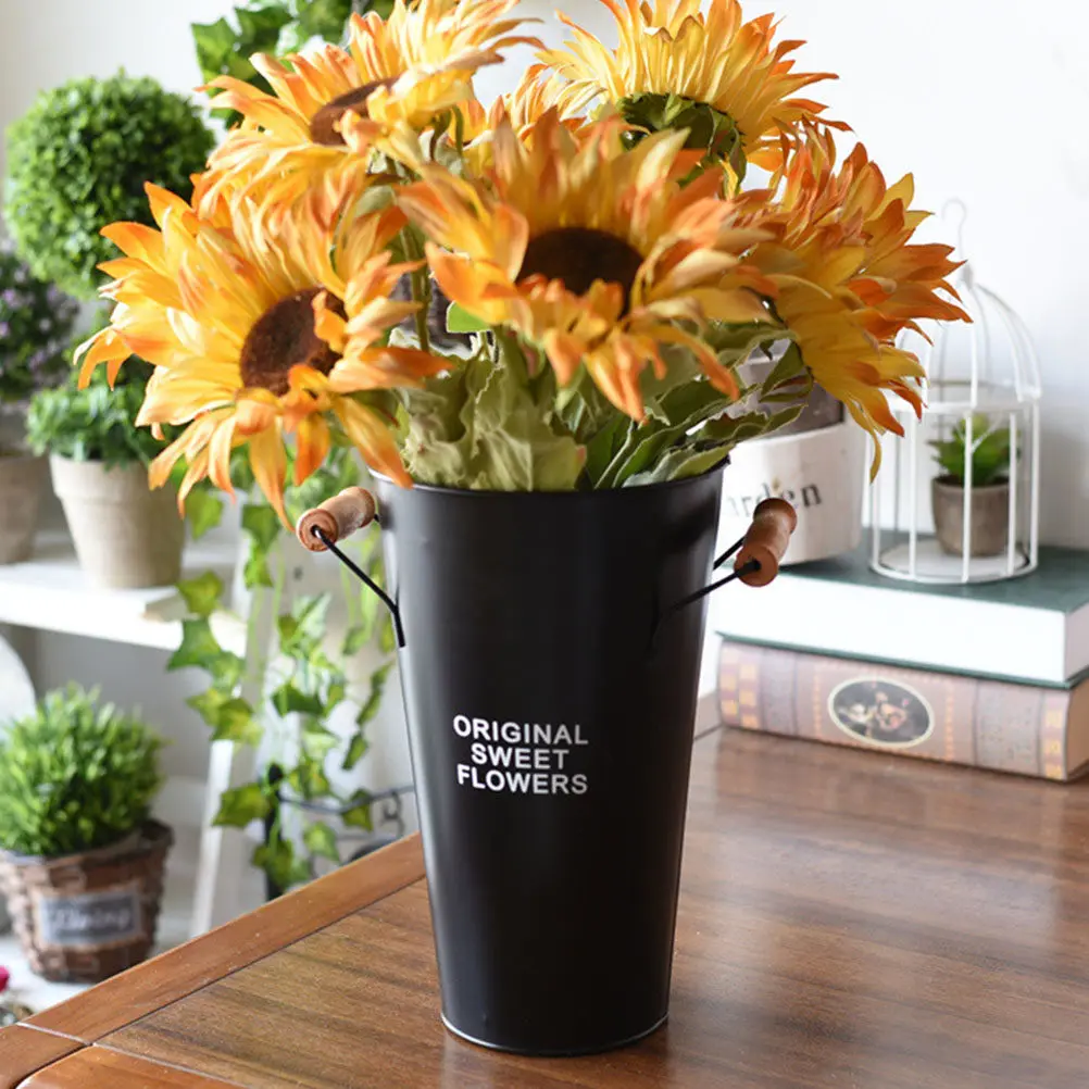 

Многофункциональная жестяная ваза: стильный металлический цветочный вазон для декора стола, офисного стола, дома, торгового центра, витрины, украшение