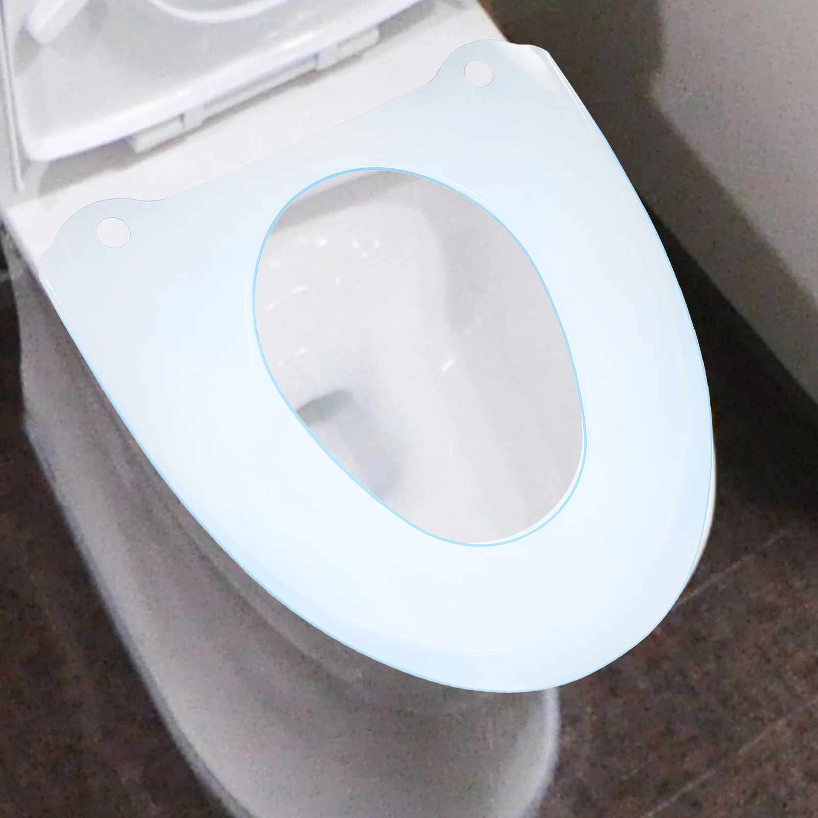 

Waterproof Toilet Seat Cover Pad PVC Nonslip Washable Blue Universal Fits All Seasons Bathroom Plastic Comfort Durability Toilet