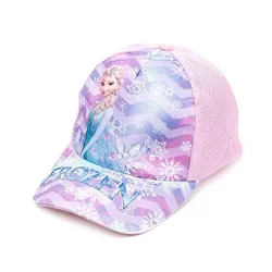 Kawaii Frozen Hat Elsa Anna Baseball Cap Frozen Princess Girls Children Hats Summer Breathable Adjustable Shade Cap Hip Hop Caps