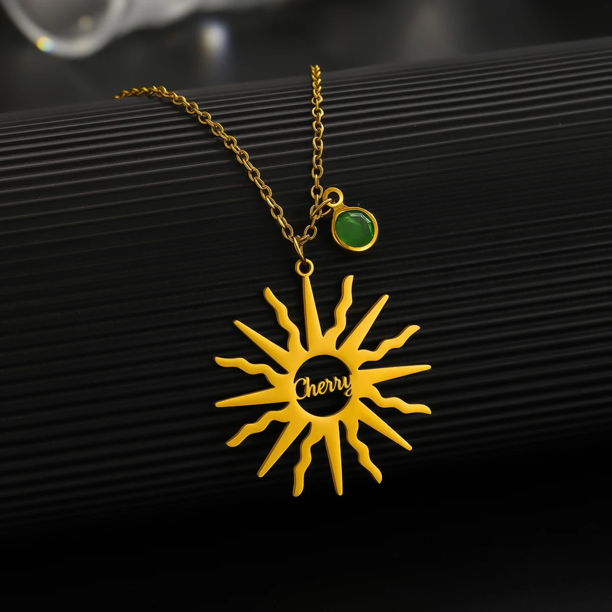 Custom Name Stainless Steel Necklace Ethnic Sun Totem Pendent Necklaces For Charm Women Birthday Party Fashion Jewelry Gift