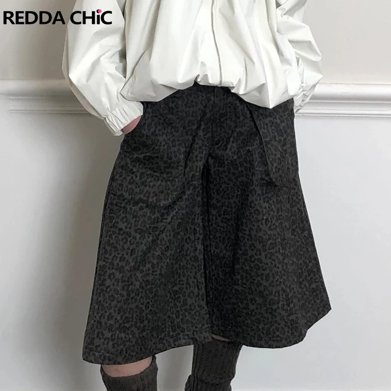 

Женские джинсовые шорты REDDACHiC, зеленые шорты с низкой посадкой и леопардовым принтом, Y2k Grayu, винтажная одежда с широкими штанинами и большими карманами