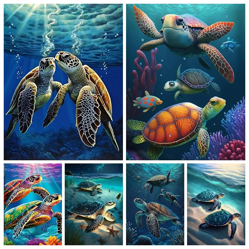 Sea Turtle Diamond Art Painting Kits for Adults ,Square Full Drill Diamond Dots Painting for Beginner,5D Paint with Diamonds