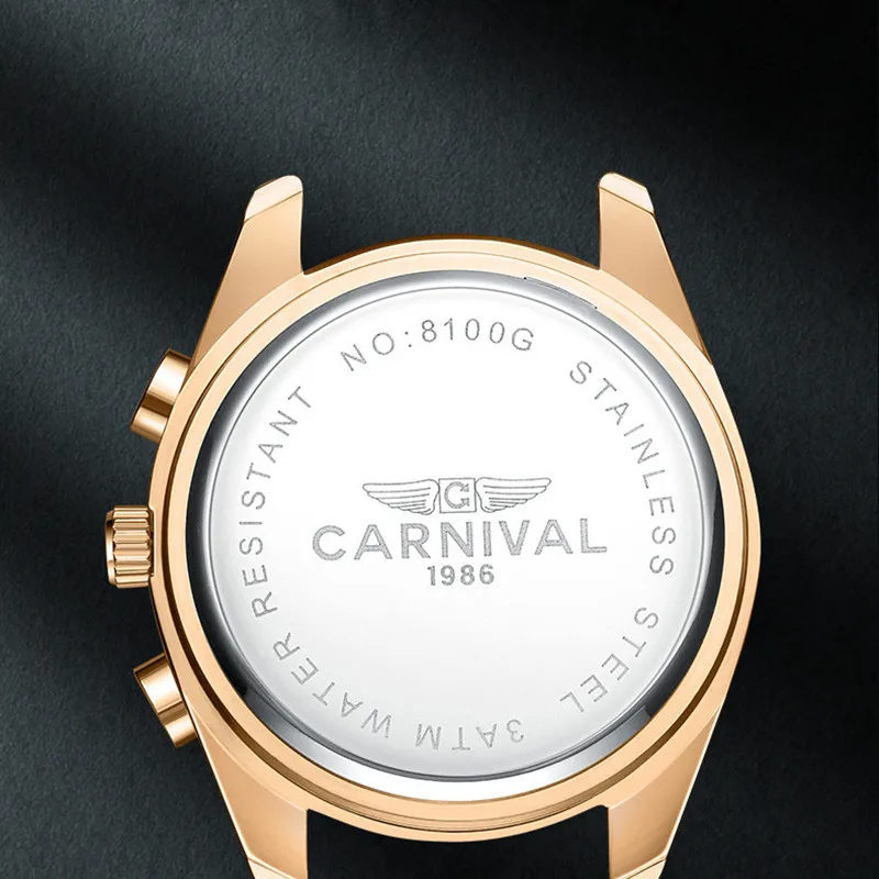 Imagem -06 - Carnaval Marca Moda Relógio de Luxo Safira Segundos Minutos Contador Luminoso Quartzo Relógio Pulso à Prova Impermeável Água para Homem Reloj Hombre