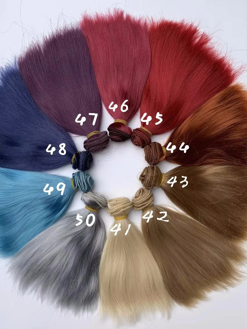 Peruca de boneca bjd/sd, pacotes longos e retos, 15cm, 20cm, 25cm, brinquedo, meninas, imitação marrom, mohair, leite macio, seda, presentes, acessórios de boneca