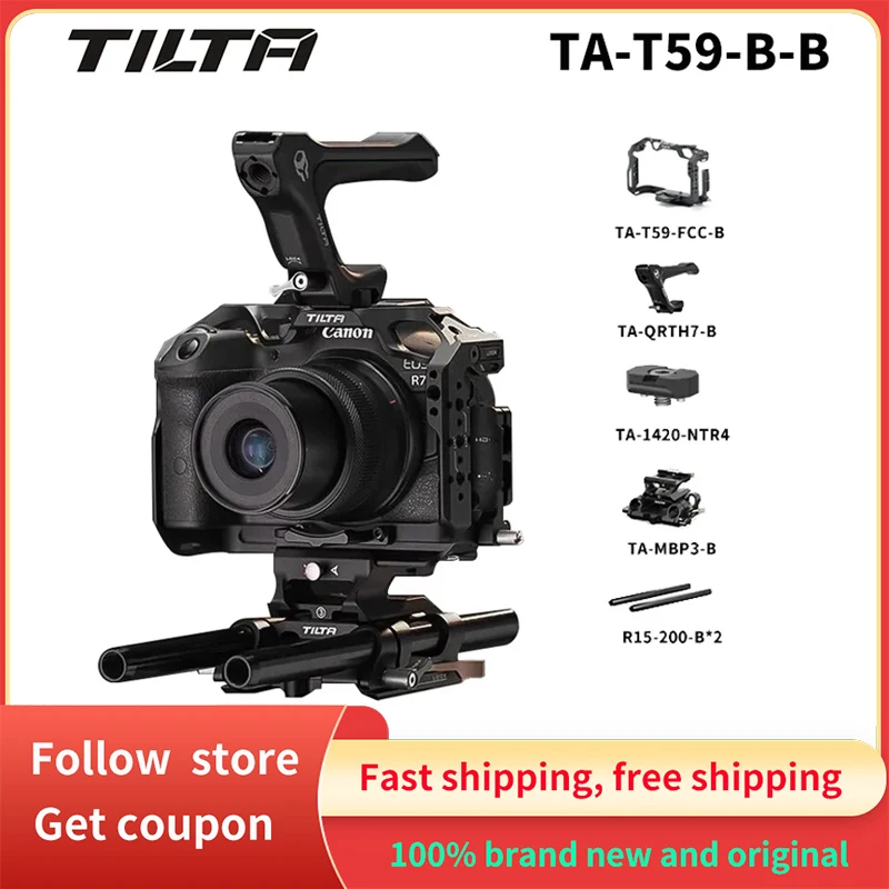 

TILTA TA-T59-B-B Protective Full Camera Cage for Canon R7 RIG Fuselage Protective Frame Cold Shoe Mount 1/4" Arca