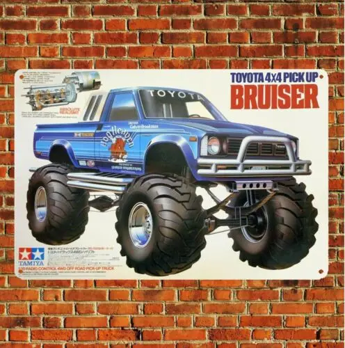 Metal Poster Rc Car Wall Deco Tin Sign Plaque Tamiya  Bruiser Boxart