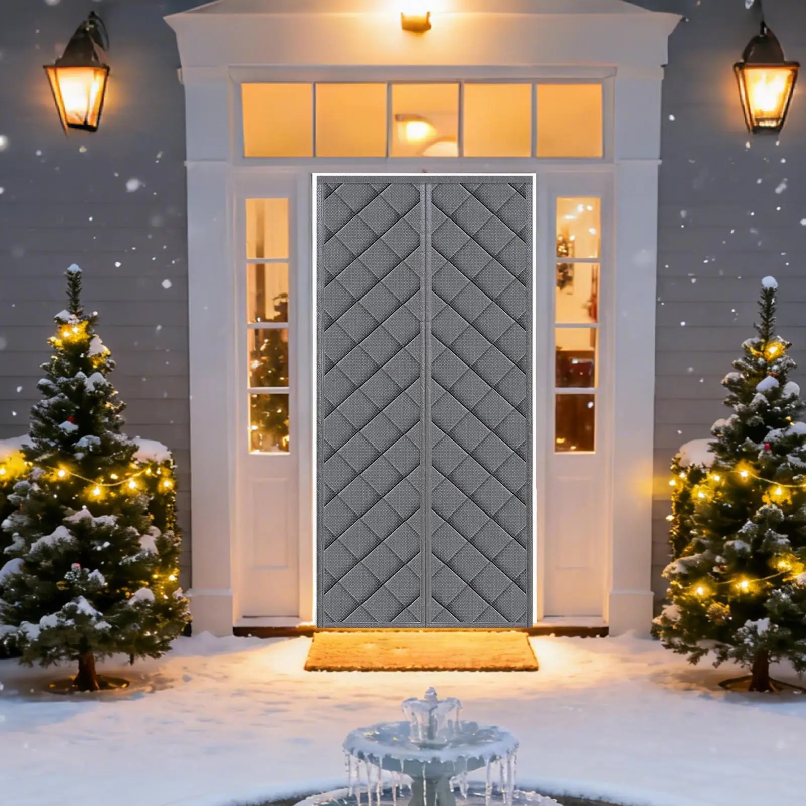 Insulated Door Curtains Windproof Magnetic Winter Magnetic Door Thermal Insulated Cover For Kitchens Doorway Bedrooms Nursery