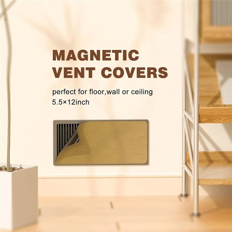 -BABQ 2 عبوة من أغطية فتحات التهوية المغناطيسية المنزلية مقاس 5.5 بوصة × 12 بوصة أغطية فتحات تهوية لسجل الأرضية المغناطيسية للأرضيات والجدار والسقف #4