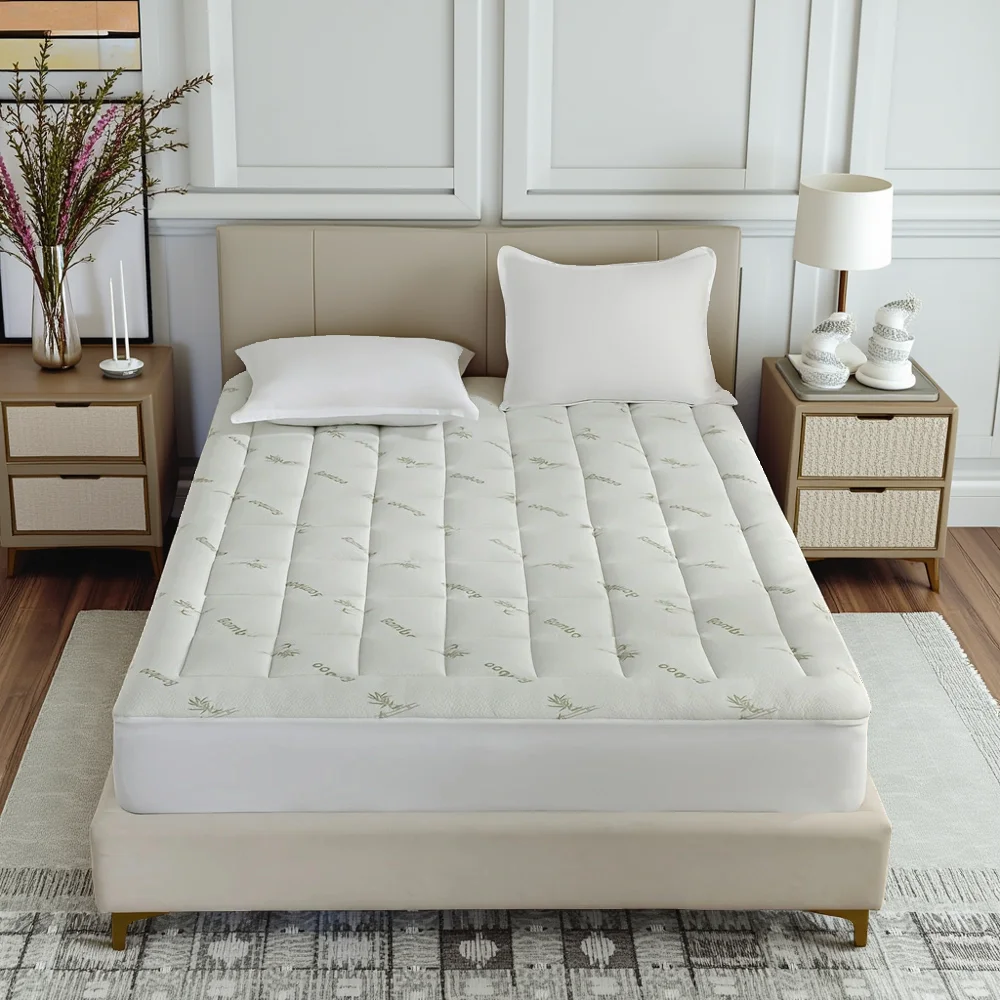 KING, QUEEN, KING Multi Size Bed Sheets, Mattress Surface, 18'' Deep Pocket Bed Cover Quilted Bed Cover Made of Bamboo Mattress