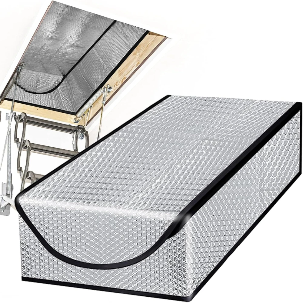 Attic Stairway Insulation Cover Energy Saving Attic Stairs Door Ladder Double Bubble Insulator Pull Down Stairs Tent with Zipper