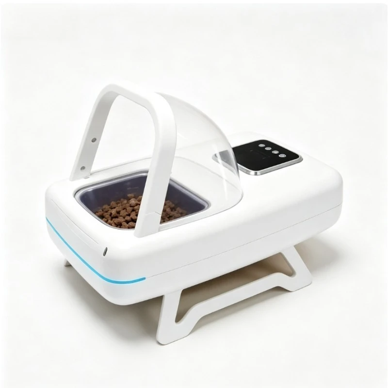 Automatic Chip Sensor Pet Feeder, Timed Quantitative Food Dispenser, Dry Wet Food Compatible for Cats Dogs,  Anti‑snack Feeding