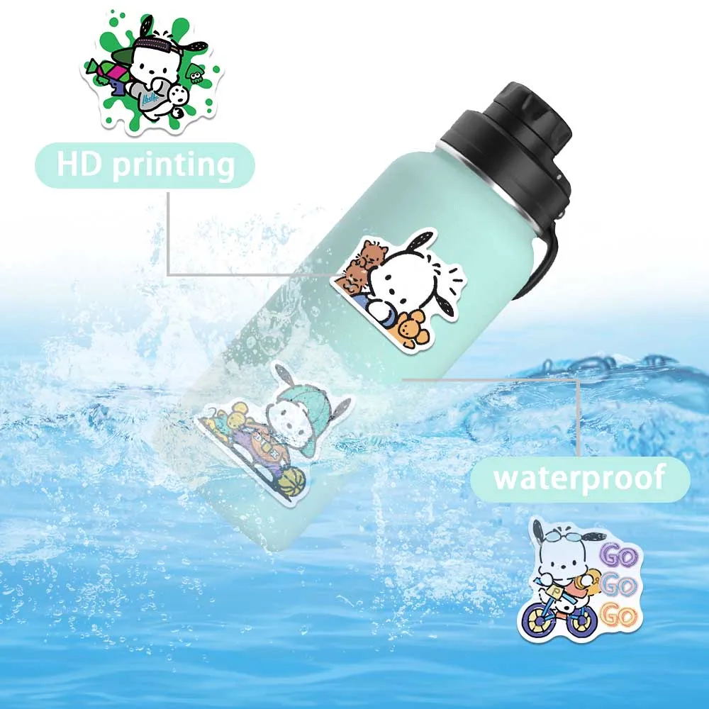 50/100PCS Sanrio Pochacco Dog Cute Stickers Cartoon Decoration Toy DIY Phone Luggage Fridge Skateboard Kawaii Sticker Kid Gift