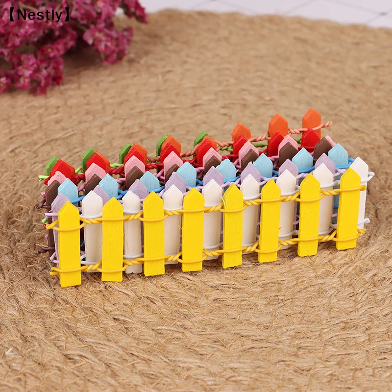 5Pcs Miniature Small Wood Fence DIY Fairy Garden Micro Dollhouse Gates Decor〔Nest〕