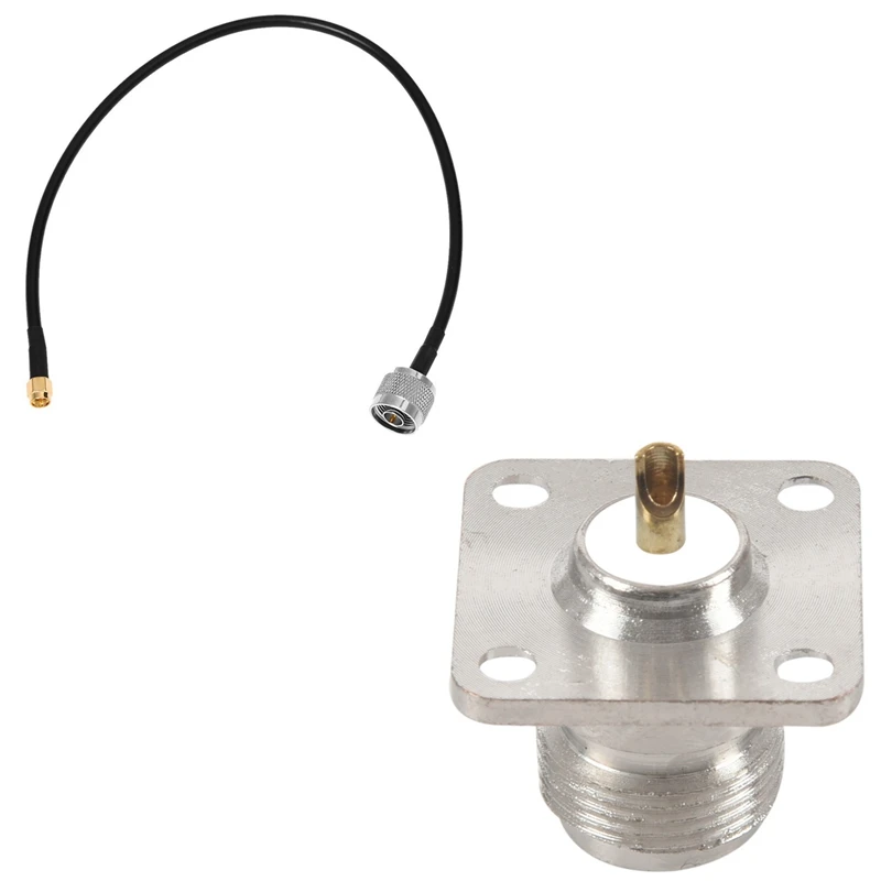 Hot TTKK SMA Male To N Type Male Plug Wifi Antenna Pigtail Cable 16.1 Inch & N Type Female Jack RF Coax Connector 4-Hole Panel