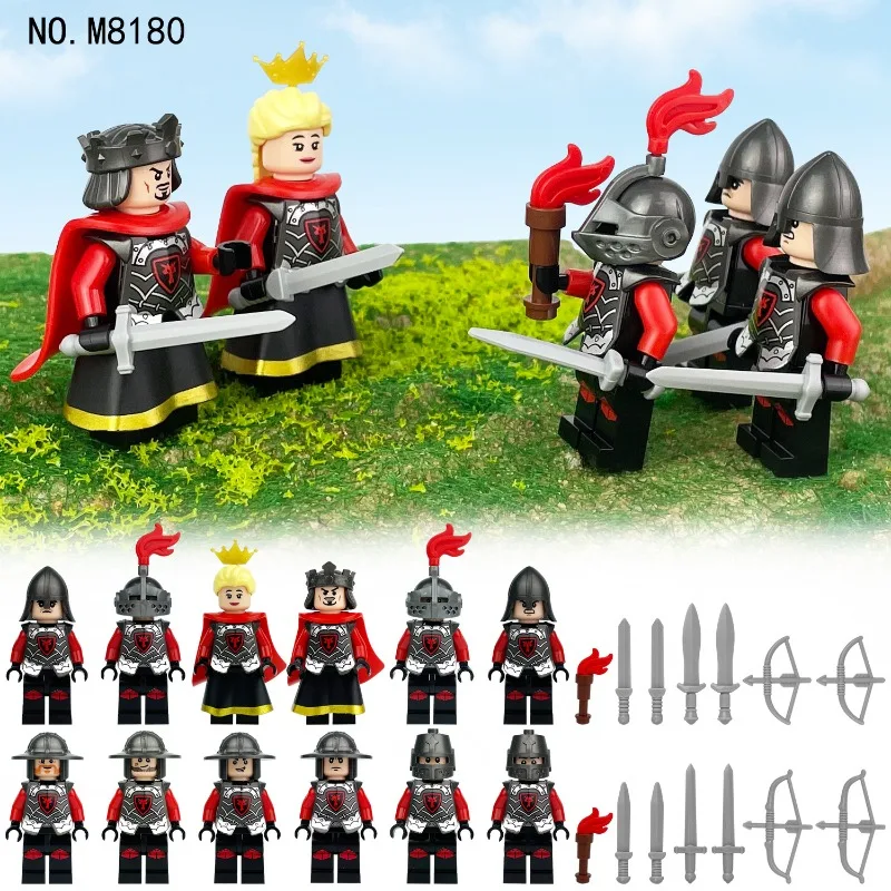 

M8180 Red Dragon Knight Patrol Children's Educational Small Particle Building Block Toy Weapon Accessories