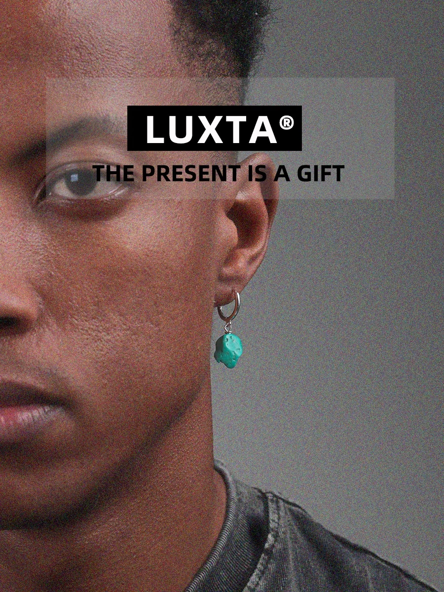 

Luxta Original Pure Silver Turquoise Men's Hoops Women's Fashion Ethnic Style Dangle Earrings Hip Hop Jewelry Accessories